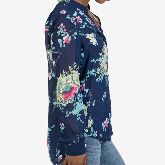 KUT From the Kloth Chiffon Floral Print Blouse - Picture 2 of 12
